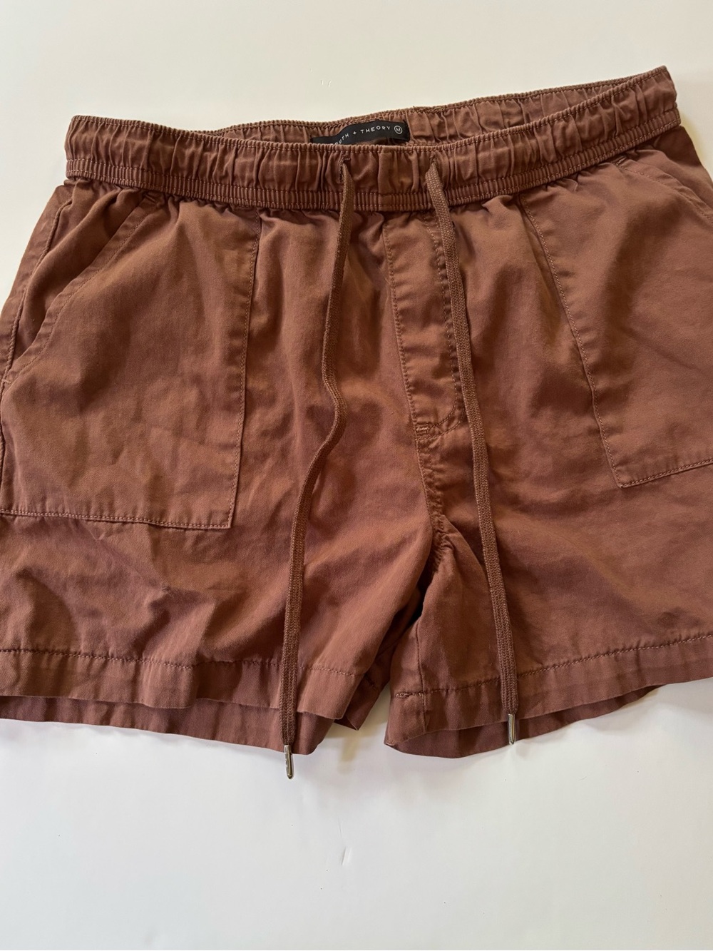 Truth and Theory Brown Utility Drawstring Shorts